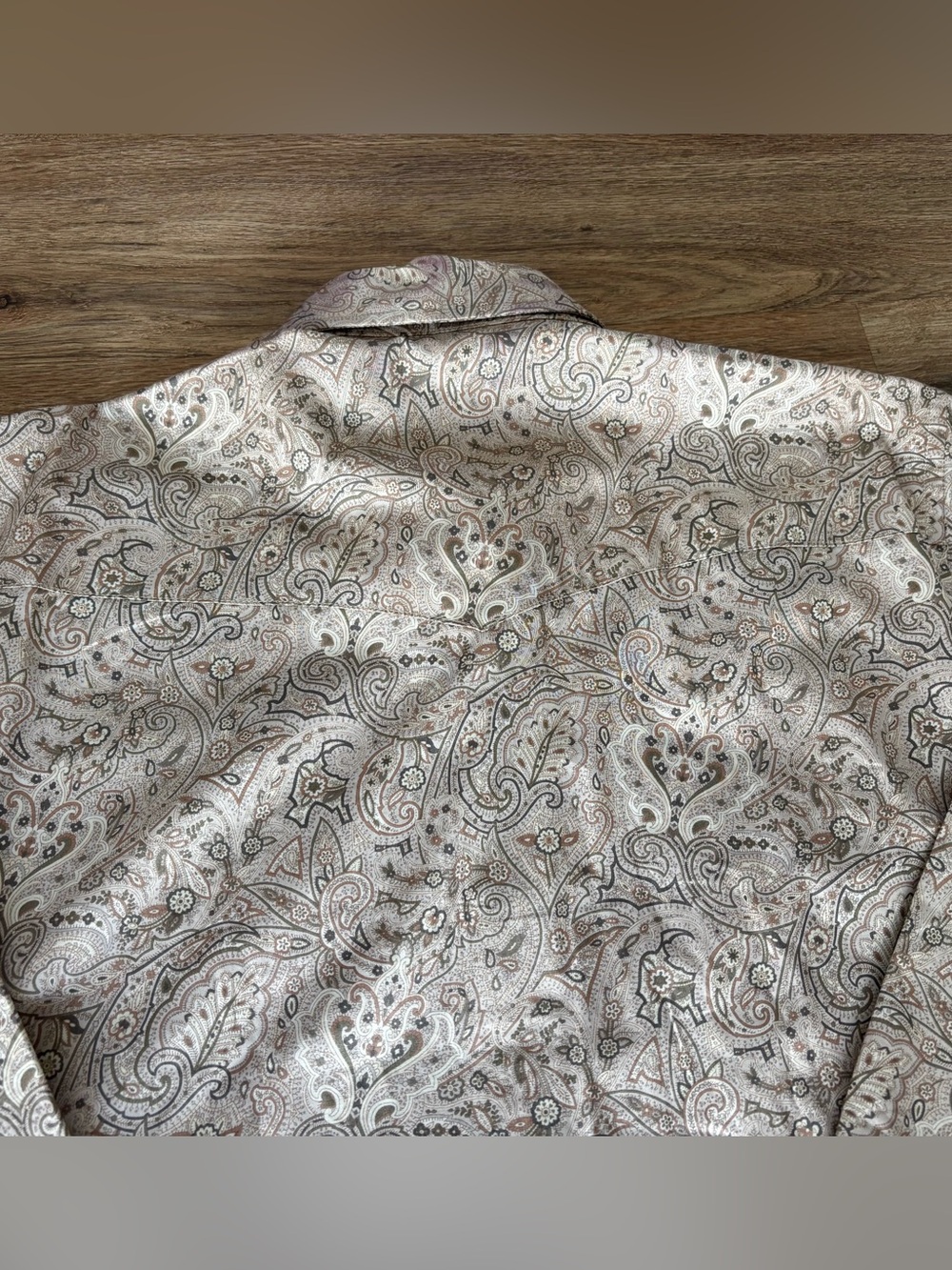 NWOT men’s Western yoked paisley  long sleeve shirt 16.5. Lightweight. See info - Picture 6 of 11